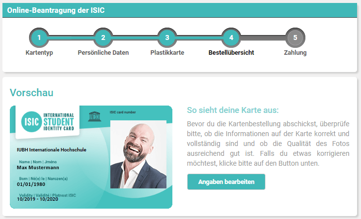 ISIC Ausweis Online Antrag