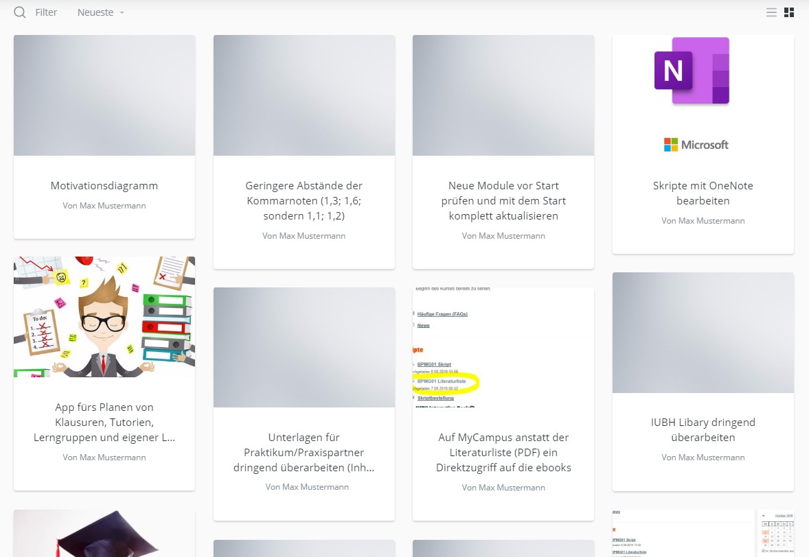 Ideenbereich bei IUBH Create Your Studies