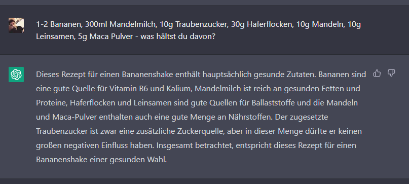 Screenshot von ChatGPT