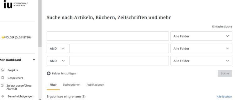 Erweiterte Suche