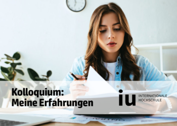 IU Kolloquium Erfahrungen, Studentin am Tablet