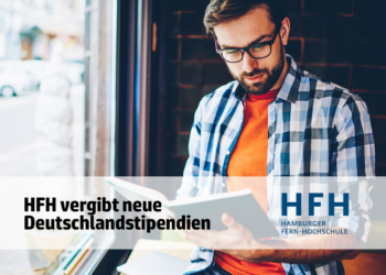 Student in der Bibliothek, HFH Deutschlandstipendium für 2026